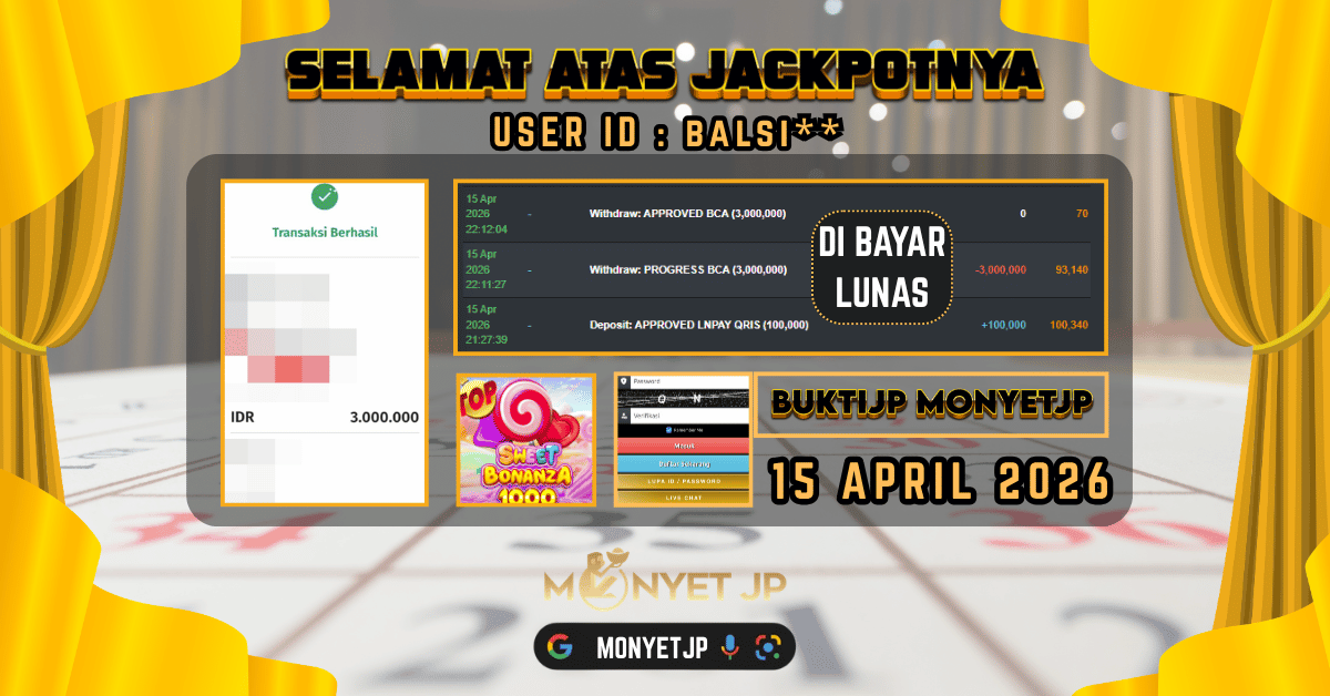 SLOTJP MONYETJP : bonanza 1000 LAGI GACOR BANGET MUDAH PECAH